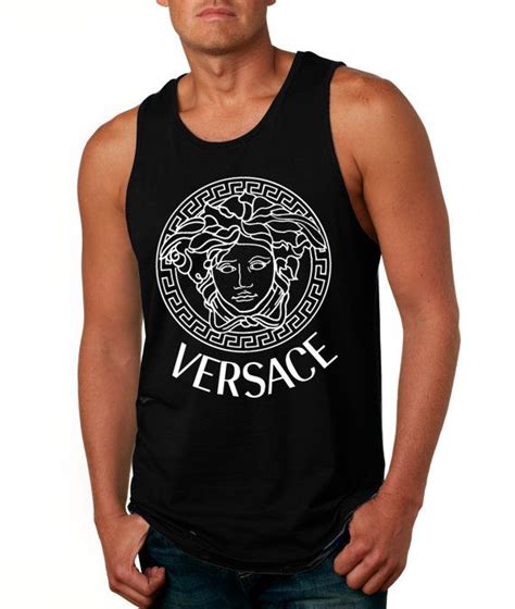 black versace leather tank top mens|farfetch Versace vest.